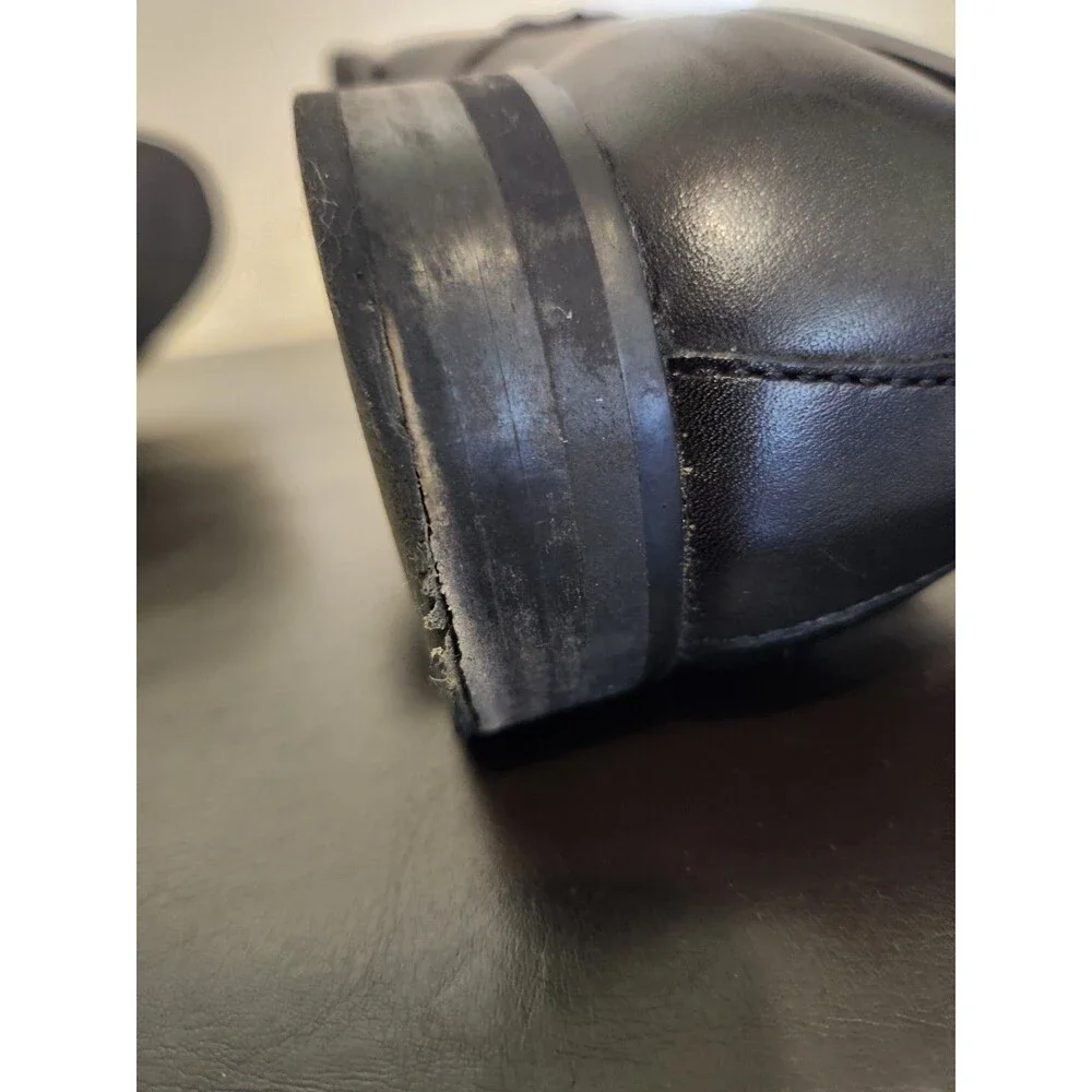 Sz9.5 - Nordstrom Mens Ortholite Black Leather Penny Loafer Dress Shoes